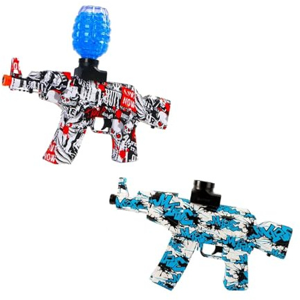 GSV Essentials 1 Pcs Gel Blaster Toy Gun, Battery Operated Splatter Ball Toy Gun, Shooting Toy Gun with Soft Water Bottle, Safety Glasses and USB Cable, Ideal for Birthday Gift Parties (Random Colour)