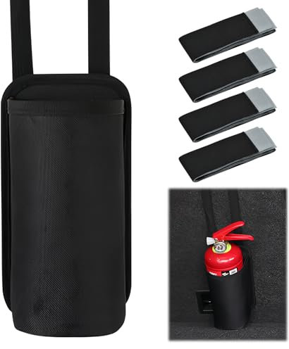 Gudalea Fire Extinguisher Holder, Car Fire Extinguisher Storage Bag, Portable Car Fire Extinguisher Bag for Drinks, Phones, Umbrellas, Equipped with 4 Velcro Straps in 3 Different Lengths