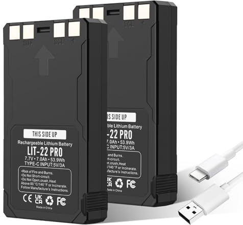 Laddningsbara LIT-22 Pro-batterier för SPYPOINT LIT-22 Pro uppladdningsbart litiumbatteri, kompatibelt med Trail Flex-M Flex G-36 Flex-Plus Flex S (typ C-kabel ingår)