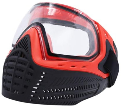 Perfeclan Fecht-Gesichtsmaske, Gesichtsschutz, Kendo, Verstellbarer Riemen, Degenausrüstung, tragbare Fechttrainer-Maske, Schutzausrüstung für Cosplay-Partys, Rot Schwarz