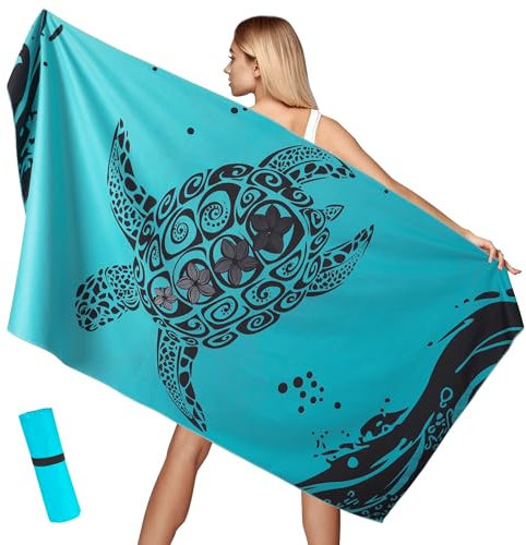 Aonext Asciugamano da spiaggia grande, in microfibra, 100 x 200 cm, resistente alla sabbia, compatto e ad asciugatura rapida, XXL, asciugamano da viaggio per spiaggia, gym, travel, spiaggia, sauna