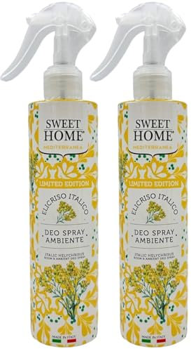 Sweet Home Suarez Mediterranea Elicriso Italico Deodorante Per Ambienti Spray 250 Ml 2 Unità