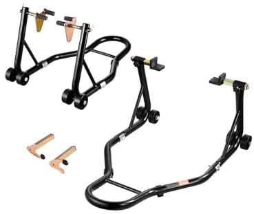 VEVOR Front Rear Combo Lift Stand, Max 490 kg Load, U+L Bicycle Lifter, Black