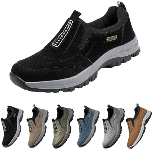 Generisch Sneaker da uomo taglie grandi scarpe sportive da uomo senza lacci scarpe outdoor slip on scarpe da camminata antiscivolo scarpe per il tempo libero sportive scarpe da ginnastica larghe
