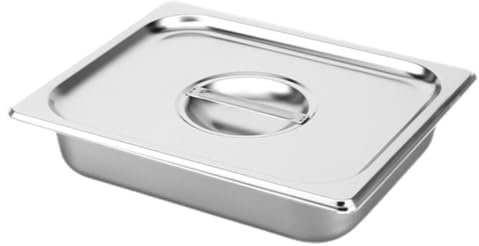 Hemobllo Plateau Réutilisable Inoxydable Métallique Rectangulaire en Acier Polissage 3,9l avec Couvercle Lisse pour Buffet et Cuisine Fête