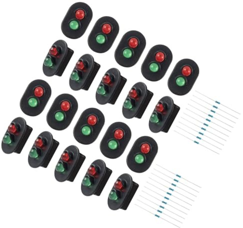 Veemoon 2 Ensembles de Feux de Signalisation Miniature en Abs et Acier Inoxydable, Modèle Réaliste pour Table à Sable et Décoration DIY de Micro-paysages
