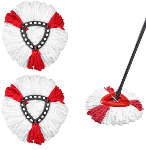 Zeripikfoasp 2 Pezzi Testine di Ricambio Del Mocio, Compatibile con Vileda Turbo 2in1 Mop, Mop Rotante Ricambi Clean Testina di Ricambio, Lavapavimenti Testa di Microfibra, per La Pulizia