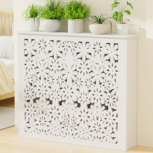 Moderne Weiße Heizkörperkonsole für Ihr Zuhause, Heizung Ablage, Heizung Verkleidung, Heizkörperverkleidung für Bad, Wohnzimmer und Schlafzimmer(50x60x20cm/20x24x8in)