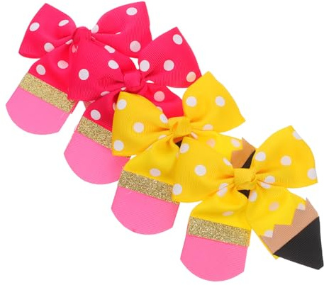 Toyvian 2pares Sombreros Pinzas Pelo de Tela Pinzas Forma de Lazo para Bebés Accesorios Pelo Lazo para Horquillas Escuela y Ocasiones Especiales
