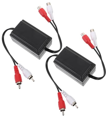 UTHCLO 2 pezzi Filtro Antirumore per Impianto Audio Auto Isolatore Loop di Massa per Eliminare Ronzio e Disturbi Compatibile con Sistemi Stereo e Subwoofer Installazione Rapida e Audio