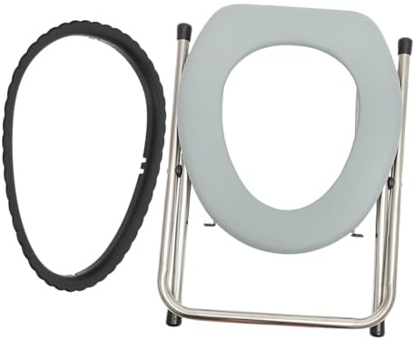 LOLIPPYY Sgabello Wc Pieghevole in Acciaio Inossidabile e Plastica Design Antiscivolo per Donne in Gravidanza e Pazienti Feriti Uso Esterno