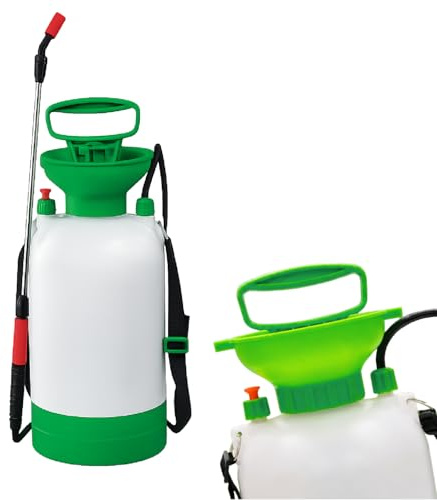 Crisalide® Pompa Irroratrice a Pressione Manuale, Nebulizzatore da Giardino con Lancia e Getto Regolabile, Pompa a Spalla per Orto, Piante, Trattamenti Antiparassitari e Diserbanti (5 litri)
