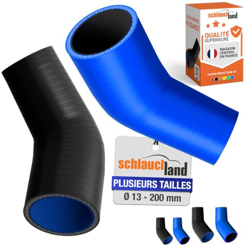 DURITE COUDE 45° Angle RÉDUCTEUR EN SILICONE Ø 76-70mm BLEU 200°C Eau | PLUSIEURS TAILLES | TUYAU Adaptateur d'air Suralimentation Liquide Refroidissement Coupleur Raccord Admission Radiateur