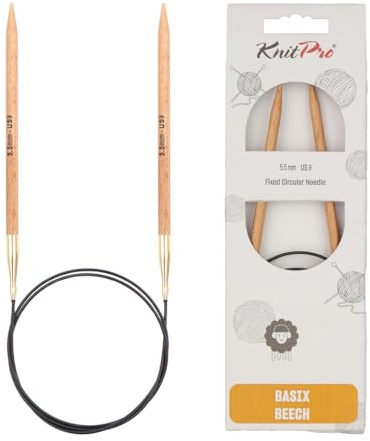 KnitPro Basix Birch Rundstricknadel, 60 cm Länge x 5.50 mm Stärken