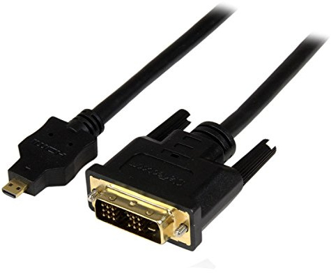 StarTech.com HDDDVIMM3M 3 m Micro HDMI to DVI-D Cable, M/M, 3 m Micro HDMI to DVI Cable, 19 Pin HDMI (D) Male to DVI-D Male, 1920 x 1200 Video, Black