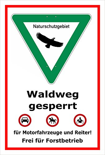 Melis-Folienwerkstatt Schild Naturschutzgebiet Waldweg - 15x10cm - 3mm Aluverbund – 20 VAR S00359-036-B