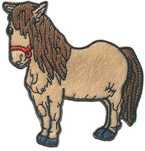 Mono-Quick Pferd Aufnäher zum Aufbügeln 6,7 x 7,1 cm Bügelbild für Kinder Mädchen mit Lieblingstier Wild, Bügelpatch Patches Bügelflicken