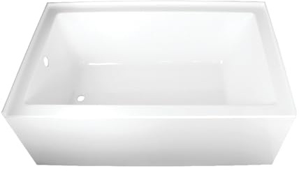 Kingston Brass Aqua Eden VTAP603622L 60-Inch Acrylic Alcove Tub with Left Hand Drain, White