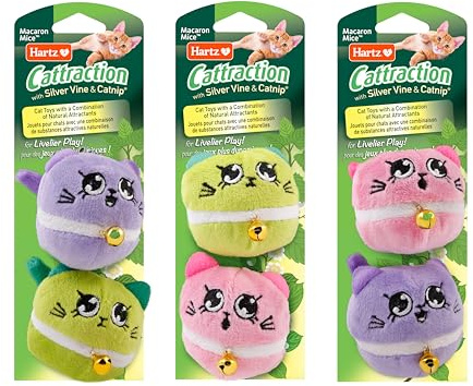 Cattraction with Silver Vine & Catnip Macaron Mice - 2 Pack,All Breed Sizes