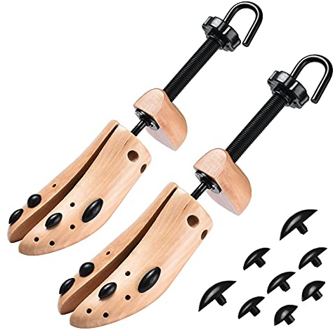 Ecom City 2-Way Wooden Shoe Stretcher for Widener Shoes Expander for Man and Women Unisex (Large Size 9-13), Nature Wood, Large Size 9-13