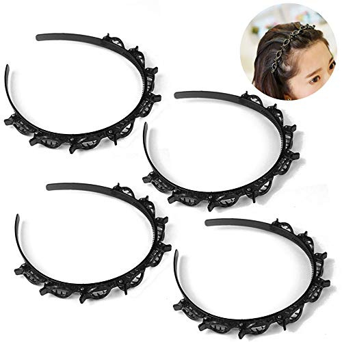 4 Stück Bangs Hairstyle Hairpin, Frisurenhilfe Haarreif mit Klammern, Haarnadeln Friseurbedarf, Stirnband Haarhalter Haarschmuck Haarband,Haarband mit Clips