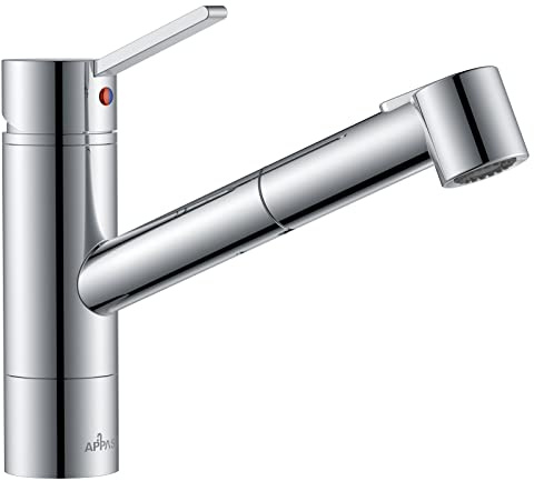 APPASO - Rubinetto da cucina con doccetta estraibile, rubinetto per lavello con erogatore elevato, senza piombo e senza nichel, miscelatore monocomando [protezione brevettata]