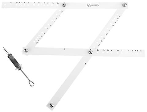 SUCHUANGUANG Pantógrafo - Regla de dibujo a escala de 34 cm – Plegable, reductor, herramienta de aumento de cristal orgánico blanco