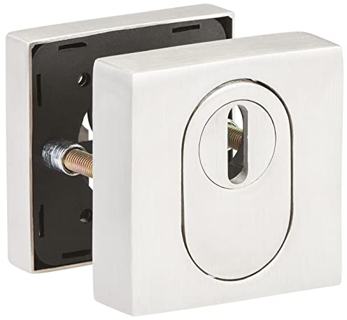 Gedotec Tür Schutzrosette - 1 Stück inkl Befestigungschrauben | Einbruchschutz mit Kernziehschutz | PZ | Türbeschlag für Haustür und Eingangstür | Türstärke 33-52 mm und 68-91 mm | Edelstahl matt