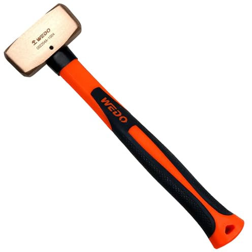 WEDO CO2204A Massette avec poignée en plastique Tête de marteau en cuivre 350 mm Poids de la tête 1000 g