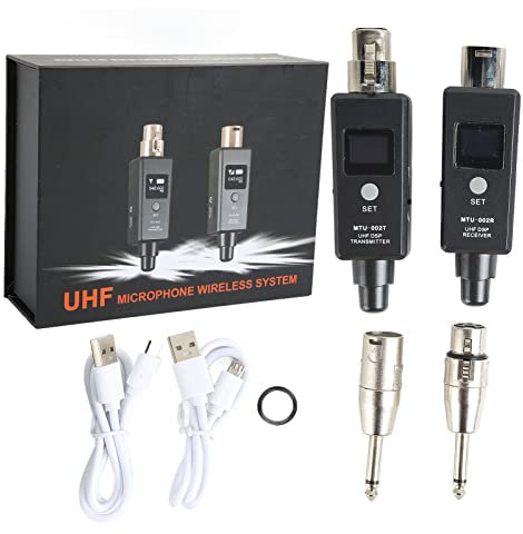 Sistema Inalámbrico de Micrófono, Transmisor y Receptor Inalámbrico XLR de Bajo Ruido, Frecuencia de 20 Hz a 20 KHz, SE Puede Utilizar con Mezclador de Micrófono Armónico para Bodas y DJ Móvil