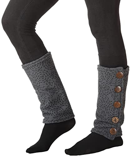 PUREWONDER Damen Stulpen Fleece Beinstulpen LW57 Grau
