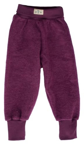 Lilano, Baby Hose Wollfrottee Plüsch, 100% Bio Wolle (kbT) (Beere, 74)