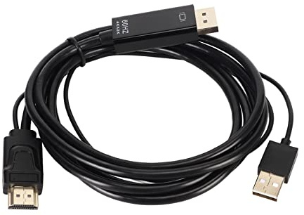 Tyenaza Cable HDMI A DisplayPort 4K 60Hz Cable Convertidor De Pantalla Plug and Play, Adaptador HDMI Macho A DP Hembra para PS3 para Monitor De PC