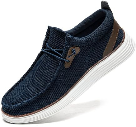 LANGFEUU Men's Grey Casual Loafers