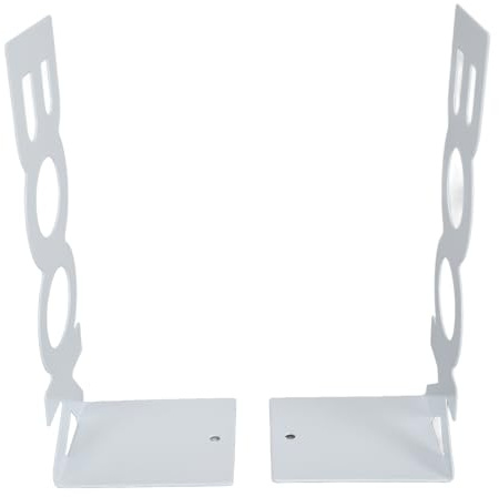 Dekorative Buchstützen aus Metall, Verhindern Kratzer, 2 Stück Buchstützen, Hohe Stabilität, L-Form, für die Schule für CDs (White)