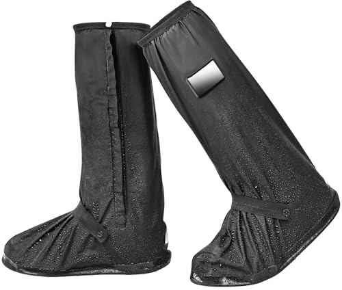 Wantli XL Copriscarpe Impermeabili Alti, Unisex copriscarpe antipioggia, In Pvc con Catarifrangenti Suola Antiscivolo, Per Pioggia Neve O Fango