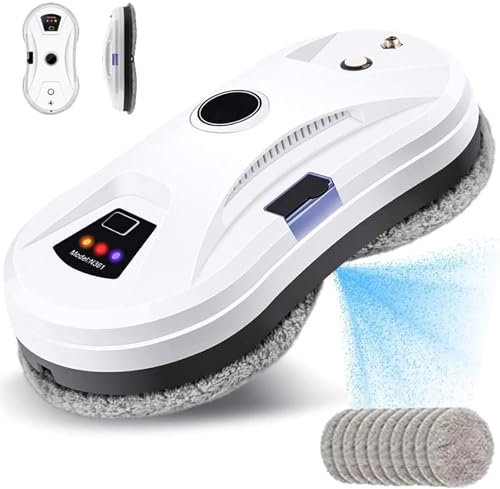 VoOqo Robot lavavetri Elettrico, Robot lavavetri Automatico con spruzzo d'Acqua, Robot aspirapolvere per vetri per finestre con Telecomando, per soffitti con finestre Alte per Interni ed Esterni