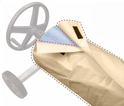 Pool Aufroller Abdeckung,Pool Cover Reel Schutzhülle,Pool Aufroller Abdeckung Wasserabweisenden Poolabdeckung Aufroller,Pool-Aufroller Abdeckung,Pool Reel Abdeckung(Size:18ft: 550 x 96cm,Color:190TBei