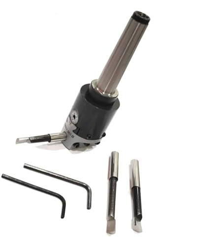 Buyohlic Boring Head Diameter 1.5'' Inches with HSS Tools Bits Lathe Milling Machine Tools ((Head w/ 3MT Shank & HSS Cutting Tools))