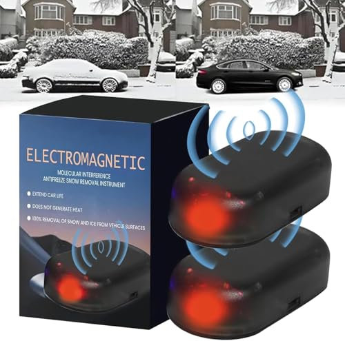 Shibeikadi 2025 Neue Elektromagnetische Welle Anti-Gefrier- und Schneeräumungsgerät, Elektromagnetisches Auto Schneeräumungsgerät, Anti-Freeze Elektromagnetisches Auto Schneeräumgerät (2 Stück)
