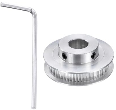 sourcing map GT-2 60T Riemenscheibe, Synchronrad, 12 mm Bohrung, Aluminium-Zahnriemenscheibe, 60 Zähne, passend für Breite 6 mm Zahnriemen für 3D-Drucker, CNC-Maschine (mit Schraubenschlüssel)