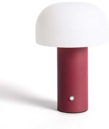 LEDKIA LIGHTING Lampada da Tavolo LED Portatile con Batteria USB Ricaricabile Leta Bordeaux per Sale, Soggiorno, Cucina, Camera