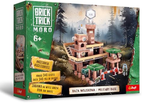 Brick Trick Trefl Moro: Base Militare/Base Military: Costruisce con mattoni, Blocchi Eco in mattoni, 340 mattoni riutilizzabili, Set creativo per bambini a partire da 6 anni