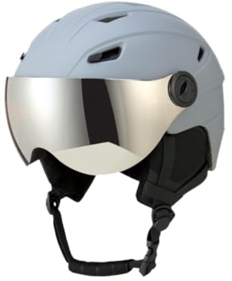 Baoblaze Casco da, Casco per Sport sulla Neve, Casco da Snowboard Leggero e Confortevole con Visiera Integrata, Grigio, L
