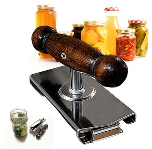 AriesMu Aesthetic Adjustable Jar Opener Solid Oak Wood Handle - Cap Crack Kitchen Aid for Seniors, Arthritis & Weak Hands, Heavy-Duty 304 Stainless Steel - Non-Slip Manual Gripper, Fits 1.5–4 Jar
