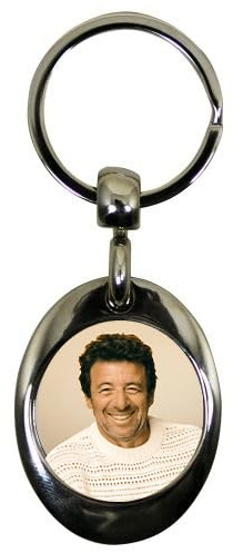 Porte-clés ovale en métal avec jeton caddie Patrick Bruel