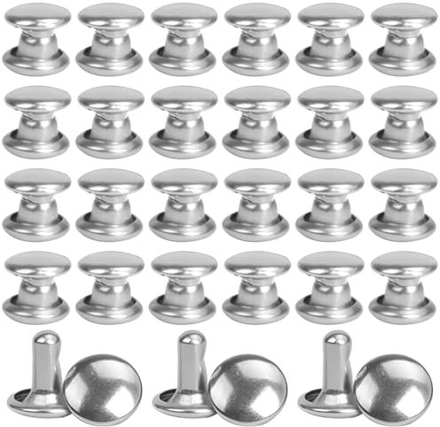 300 rivetti a doppia testa, borchie in metallo rame nichelato, 0,6 x 0,6 cm, chiusure in pelle per cinture, giacche, jeans e artigianato fai da te