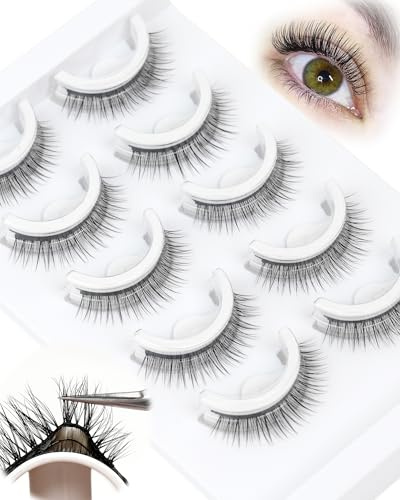 Selbstklebende Wimpern KüNstliche Wimpern NatüRlich Look 5 Pairs Pack Lashes NatüRlich Press On Lashes Wispy No Glue Eyelashes Wiederverwendbar Und Bequem by Obeyalash (L08)