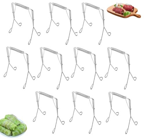 10 Pinzas de Acero Inoxidable Pinzas para Rouladen Clips para Rollos Reutilizables para Fabricación Rollitos de Carne Rollitos de Verduras
