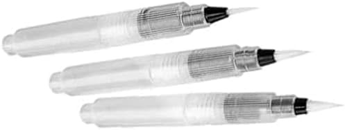 3Pcs White Water Coloring Brush Pens, Aqua Pen Brush for Watercolor Painting, Water Soluble Pencil, Markers, Solid Colors or Powdered Pigment, Paintbrushes Sets (12cm)